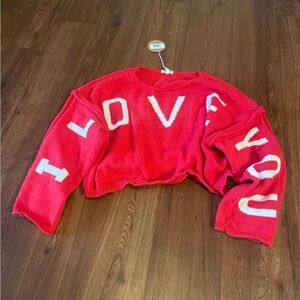 BiBi Red 'I LOVE YOU' Sweater